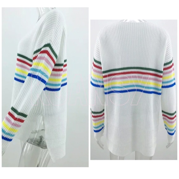 Multicolor Stripe Sweater Top - Picture 6 of 8